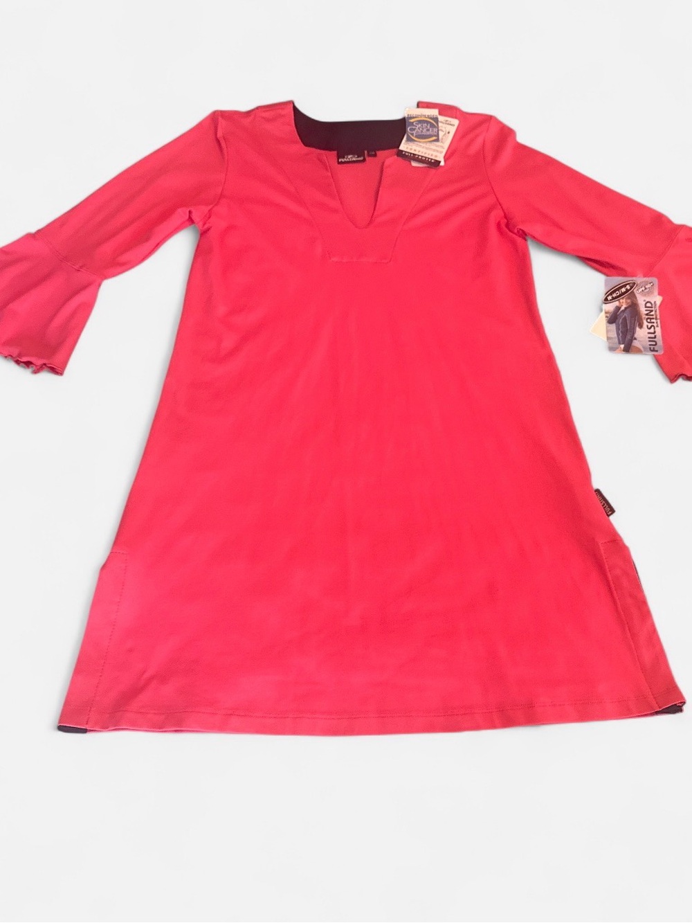 Women's Pink V-Notch Swim Coverup Tunic